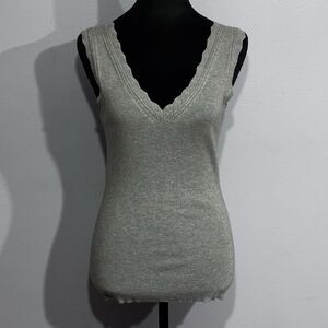 Catherine Malandrino NWOT Women's Grey Cotton Knit Sleeveless Tank Sweater S